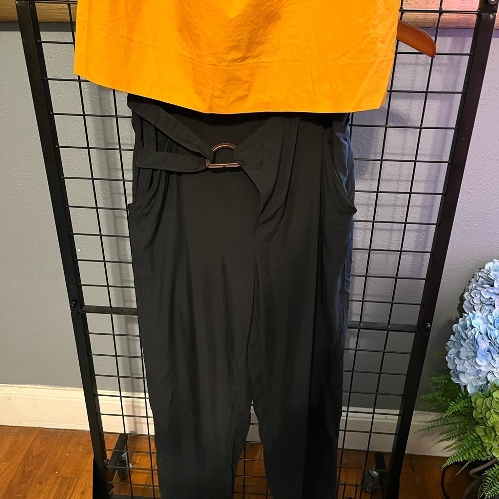 Anthropologie Black Harem pants with Belt Detail